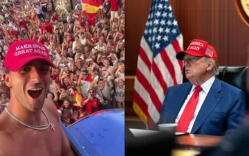 Ferran Torres usa boné com ‘Make Spain Great Again’ durante comemoração da Espanha